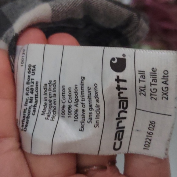 Carhartt XLT flannel shirt for men extra large tall casual button down plaid - Picture 6 of 7